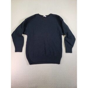VTG Classic Line Sweater‎ Womens 10 Black Knit Long Sleeve Crew Neck Wool Blend